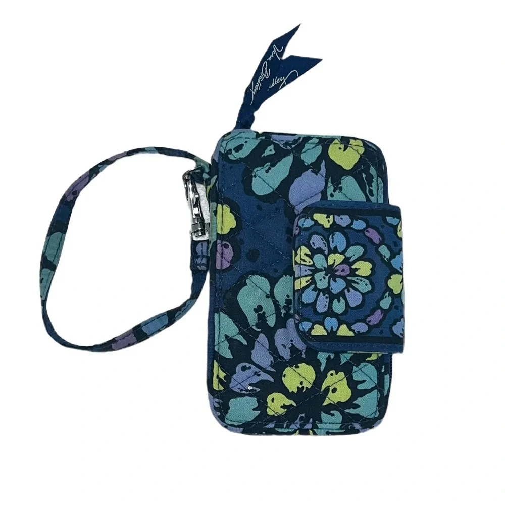 4/$40 Vera Bradley Indigo Pop Fall 2012 Pattern Blue &‎ Green Wallet Wristlet